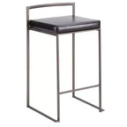 Set of 2 26 Fuji Contemporary Stackable Counter Height Barstools Antique with Cushion