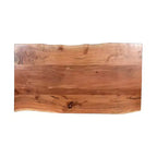 Table Basse Alaterre Furniture en Bois Naturel Marron à Bord Brut avec Pieds en Épingle à Cheveux en Métal