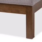 Louvain Moderne et contemporain en tissu d'ameublement Noyer - Lit plateforme finition Grisâtre Beige - Baxton Studio