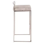 Lot de 2 tabourets de bar empilables contemporains 30 Fuji en acier inoxydable - Lumisource