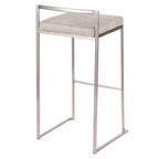 Lot de 2 tabourets de bar empilables contemporains 30 Fuji en acier inoxydable - Lumisource
