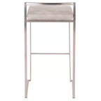 Lot de 2 tabourets de bar empilables contemporains 30 Fuji en acier inoxydable - Lumisource