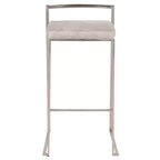 Lot de 2 tabourets de bar empilables contemporains 30 Fuji en acier inoxydable - Lumisource