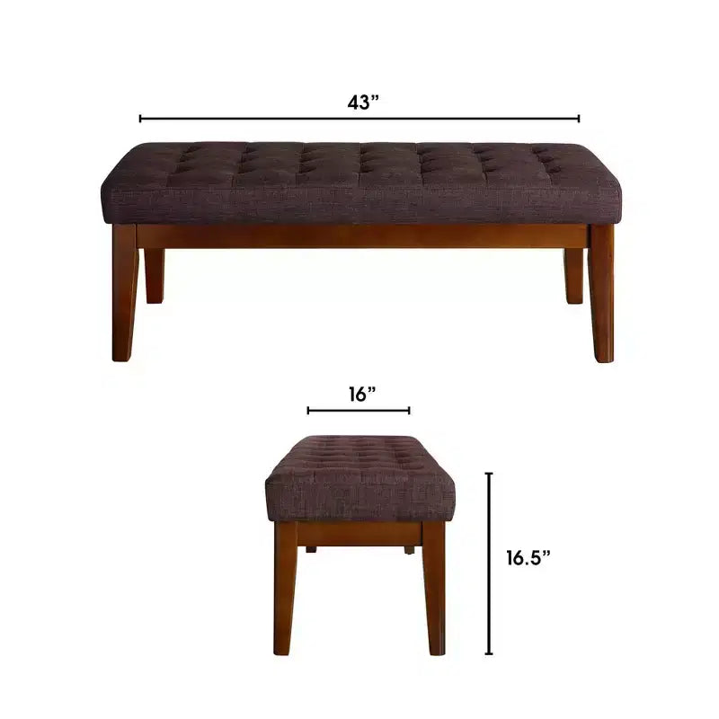 Banc rembourré touffeté Claire - Adore Decor