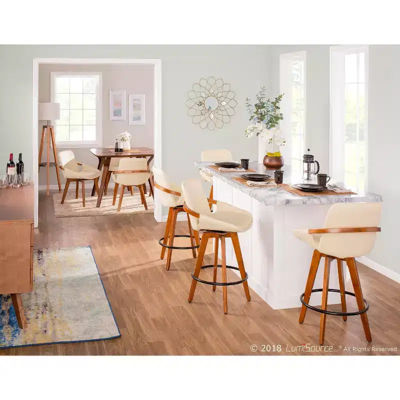 Tabouret de bar mi-hauteur Cosmo Mid-Century Modern - LumiSource