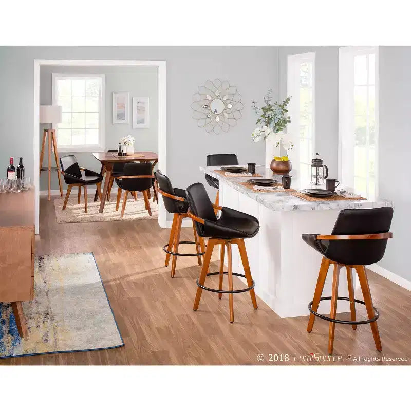 Tabouret de bar mi-hauteur Cosmo Mid-Century Modern - LumiSource