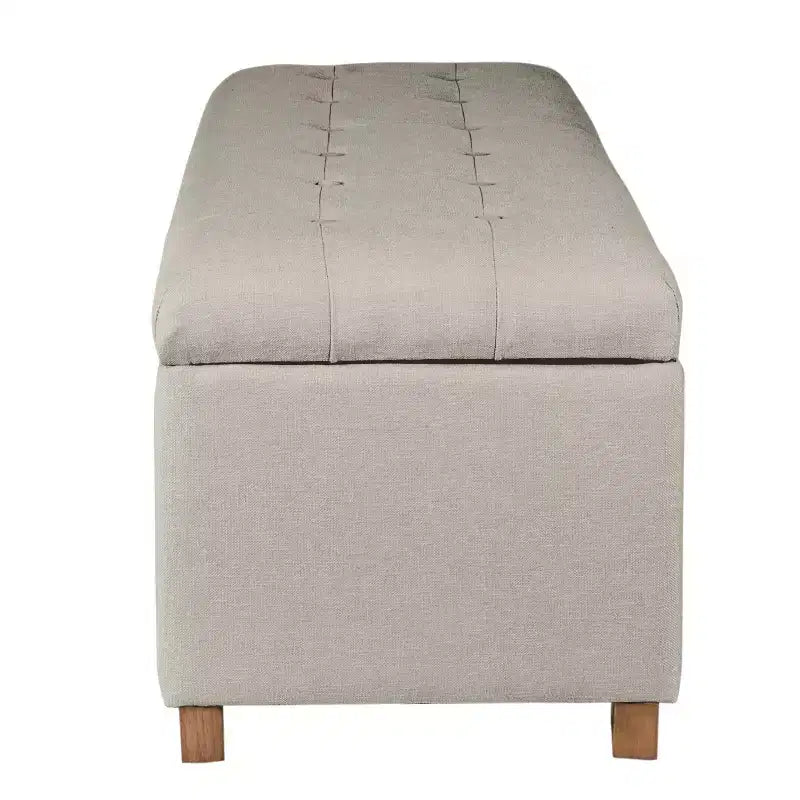 Grand banc de rangement capitonné classique - HomePop