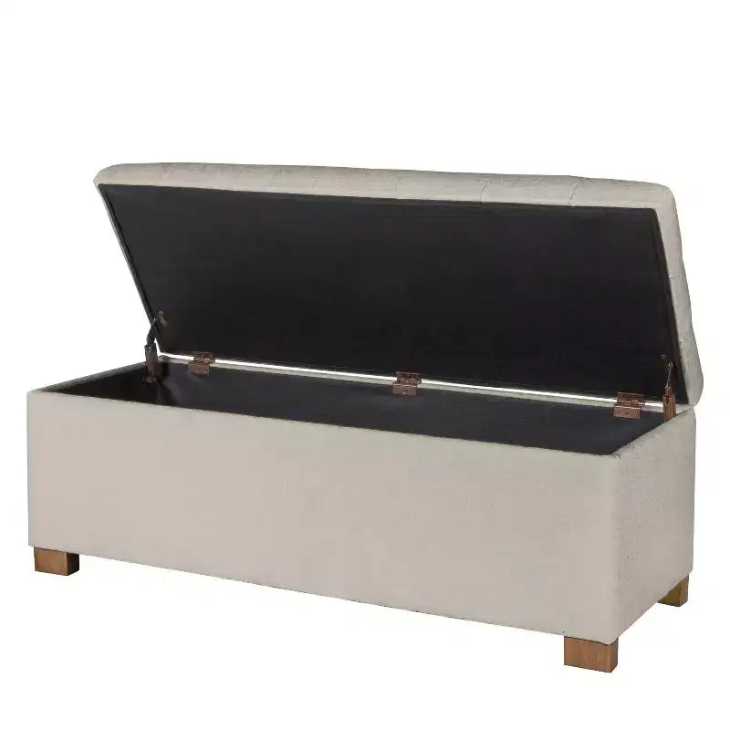 Grand banc de rangement capitonné classique - HomePop