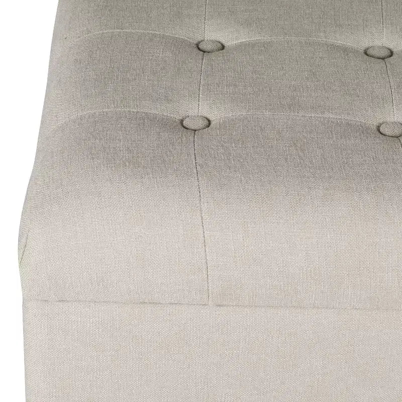 Grand banc de rangement capitonné classique - HomePop
