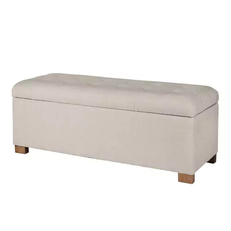 Grand banc de rangement capitonné classique - HomePop