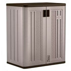Suncast 9 Cu Ft Base Storage Cabinet with Shelves, Platinum Metallic/Slate