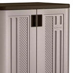 Armoire de rangement basse Suncast 9 pieds cubes avec étagères, platine métallique/ardoise