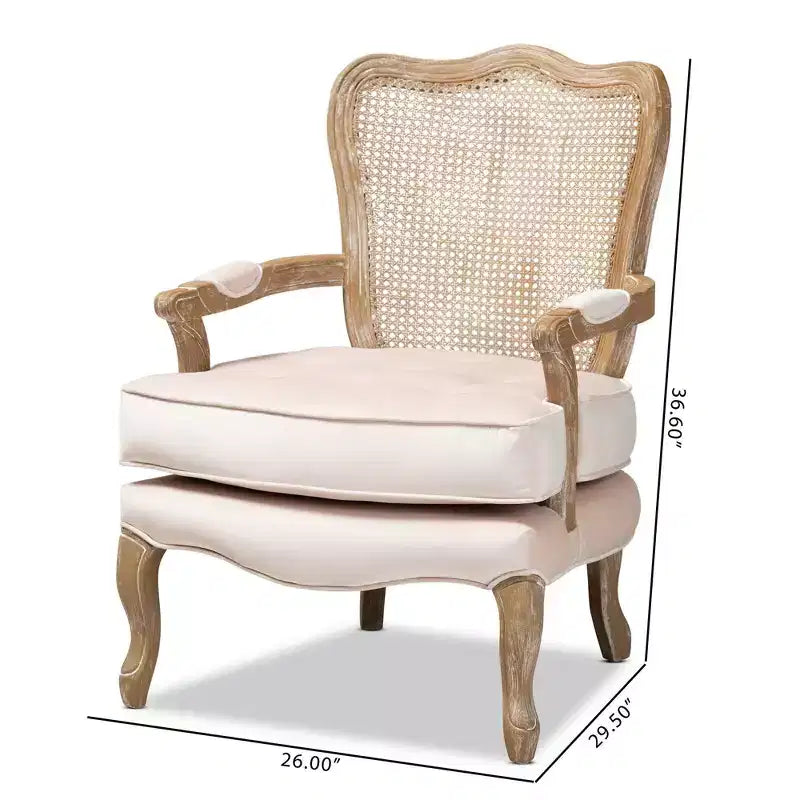 Fauteuil traditionnel en velours Vallea – Baxton Studio