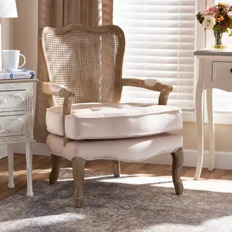 Fauteuil traditionnel en velours Vallea – Baxton Studio