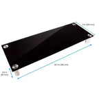 Support de bureau Monoprice Grand multimédia – Verre noir (78,2 x 27,9 cm) Support et réhausseur, support TV de bureau, deux moniteurs avec pieds réglables en hauteur