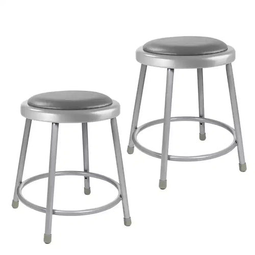 2pk Heavy Duty Vinyl Padded Steel Barstool Gray - Hampden Furnishings