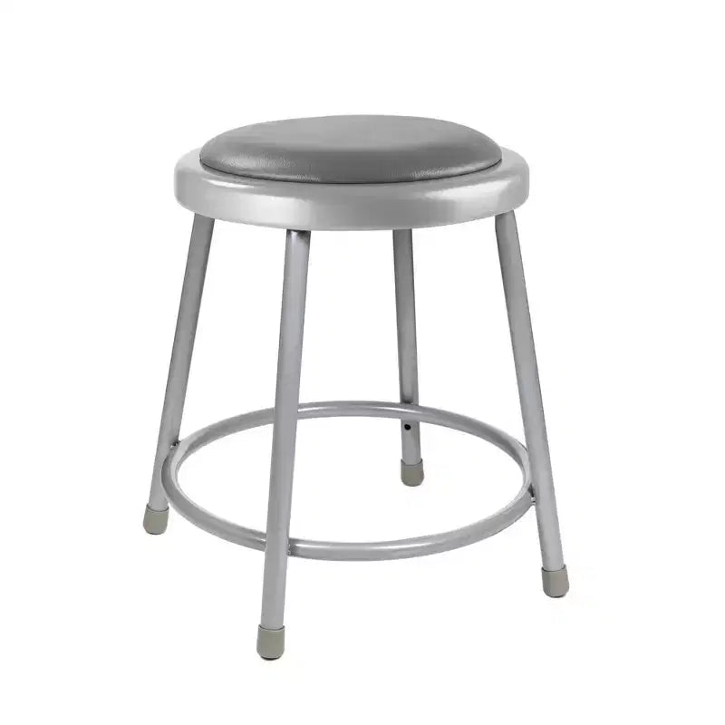 Tabouret de bar 2 places en acier rembourré de vinyle gris robuste - Hampden Furnishings