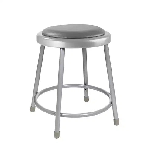 Tabouret de bar 2 places en acier rembourré de vinyle gris robuste - Hampden Furnishings
