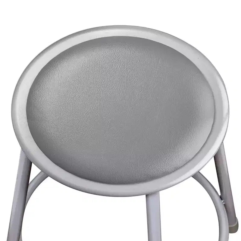 Tabouret de bar 2 places en acier rembourré de vinyle gris robuste - Hampden Furnishings