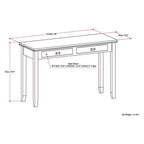 Table console/canapé Wyndenhall en bois massif, 46 po, couleur moka - Stratford