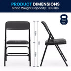 Lot de 4 chaises pliantes en métal rembourrées incurvées HERCULES à triple entretoise et double charnière de Flash Furniture