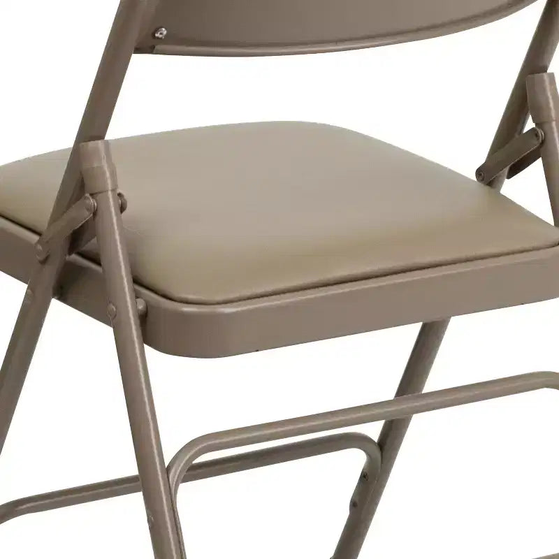 Lot de 4 chaises pliantes en métal rembourrées incurvées HERCULES à triple entretoise et double charnière de Flash Furniture
