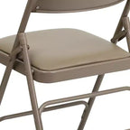 Lot de 4 chaises pliantes en métal rembourrées incurvées HERCULES à triple entretoise et double charnière de Flash Furniture