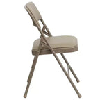 Lot de 4 chaises pliantes en métal rembourrées incurvées HERCULES à triple entretoise et double charnière de Flash Furniture