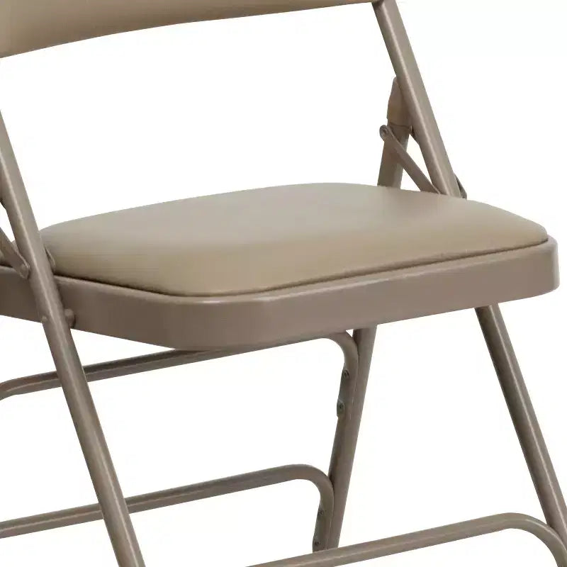 Lot de 4 chaises pliantes en métal rembourrées incurvées HERCULES à triple entretoise et double charnière de Flash Furniture