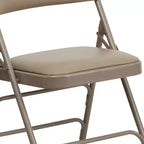 Lot de 4 chaises pliantes en métal rembourrées incurvées HERCULES à triple entretoise et double charnière de Flash Furniture