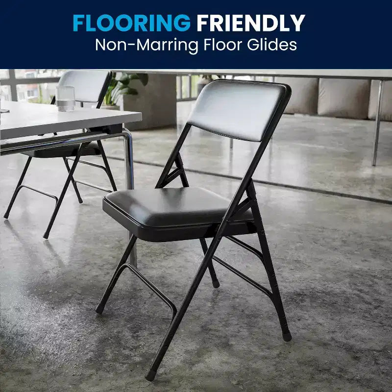 Lot de 4 chaises pliantes en métal rembourrées incurvées HERCULES à triple entretoise et double charnière de Flash Furniture