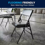 Lot de 4 chaises pliantes en métal rembourrées incurvées HERCULES à triple entretoise et double charnière de Flash Furniture