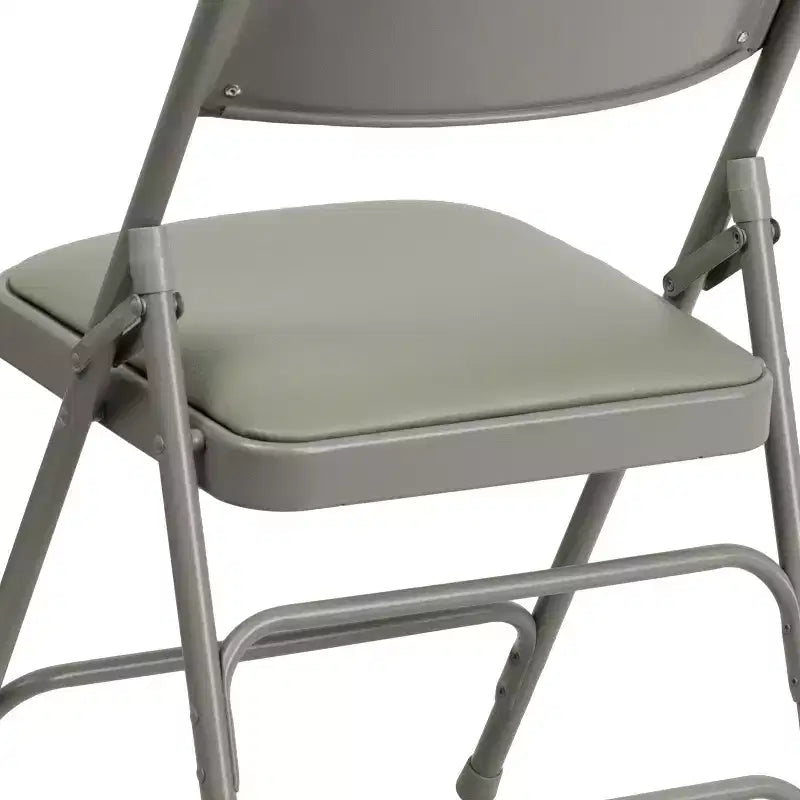 Lot de 4 chaises pliantes en métal rembourrées incurvées HERCULES à triple entretoise et double charnière de Flash Furniture
