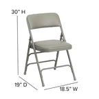 Lot de 4 chaises pliantes en métal rembourrées incurvées HERCULES à triple entretoise et double charnière de Flash Furniture