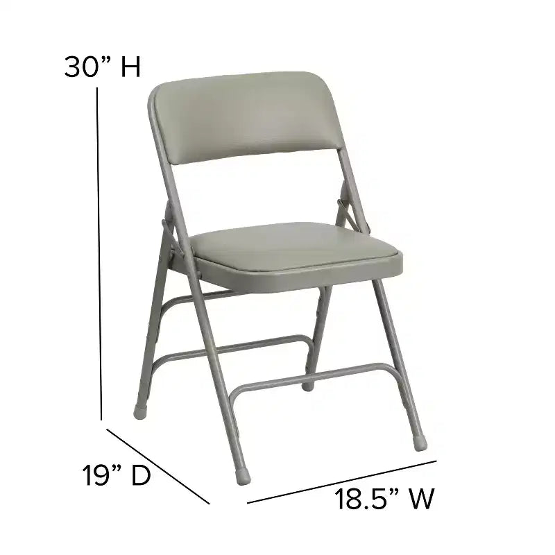 Lot de 4 chaises pliantes en métal rembourrées incurvées HERCULES à triple entretoise et double charnière de Flash Furniture