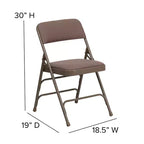 Lot de 4 chaises pliantes en métal rembourrées incurvées HERCULES à triple entretoise et double charnière de Flash Furniture