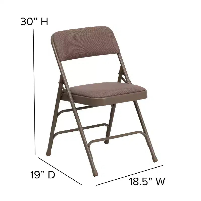 Lot de 4 chaises pliantes en métal rembourrées incurvées HERCULES à triple entretoise et double charnière de Flash Furniture