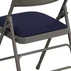 Lot de 4 chaises pliantes en métal rembourrées incurvées HERCULES à triple entretoise et double charnière de Flash Furniture