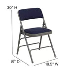 Lot de 4 chaises pliantes en métal rembourrées incurvées HERCULES à triple entretoise et double charnière de Flash Furniture