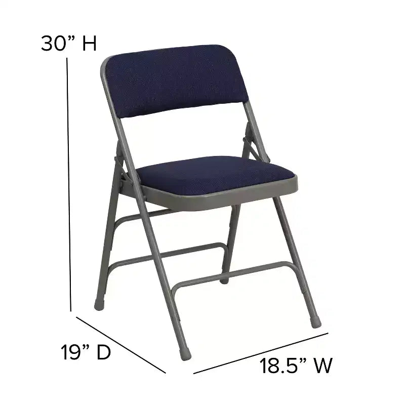 Lot de 4 chaises pliantes en métal rembourrées incurvées HERCULES à triple entretoise et double charnière de Flash Furniture