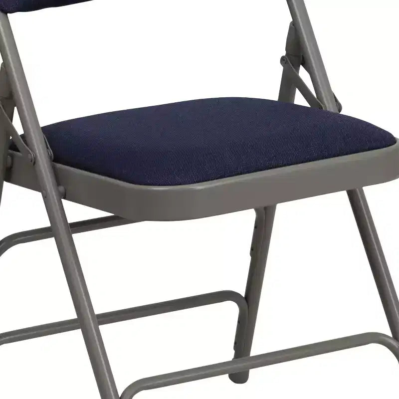 Lot de 4 chaises pliantes en métal rembourrées incurvées HERCULES à triple entretoise et double charnière de Flash Furniture