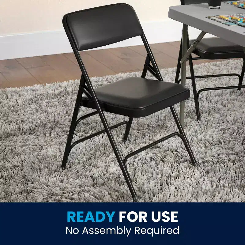 Lot de 4 chaises pliantes en métal rembourrées incurvées HERCULES à triple entretoise et double charnière de Flash Furniture