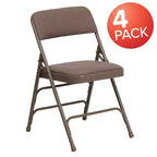 Lot de 4 chaises pliantes en métal rembourrées incurvées HERCULES à triple entretoise et double charnière de Flash Furniture