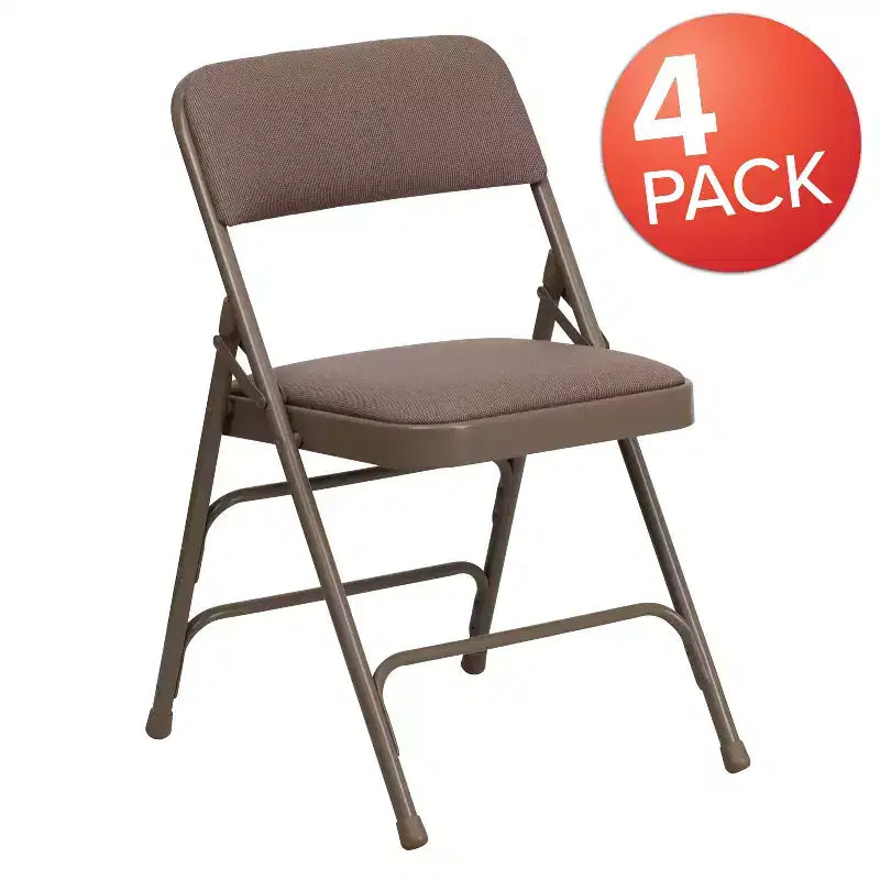 Lot de 4 chaises pliantes en métal rembourrées incurvées HERCULES à triple entretoise et double charnière de Flash Furniture