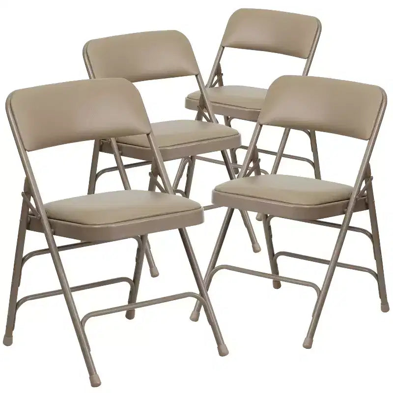 Lot de 4 chaises pliantes en métal rembourrées incurvées HERCULES à triple entretoise et double charnière de Flash Furniture