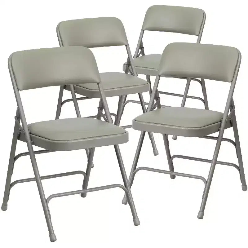 Lot de 4 chaises pliantes en métal rembourrées incurvées HERCULES à triple entretoise et double charnière de Flash Furniture