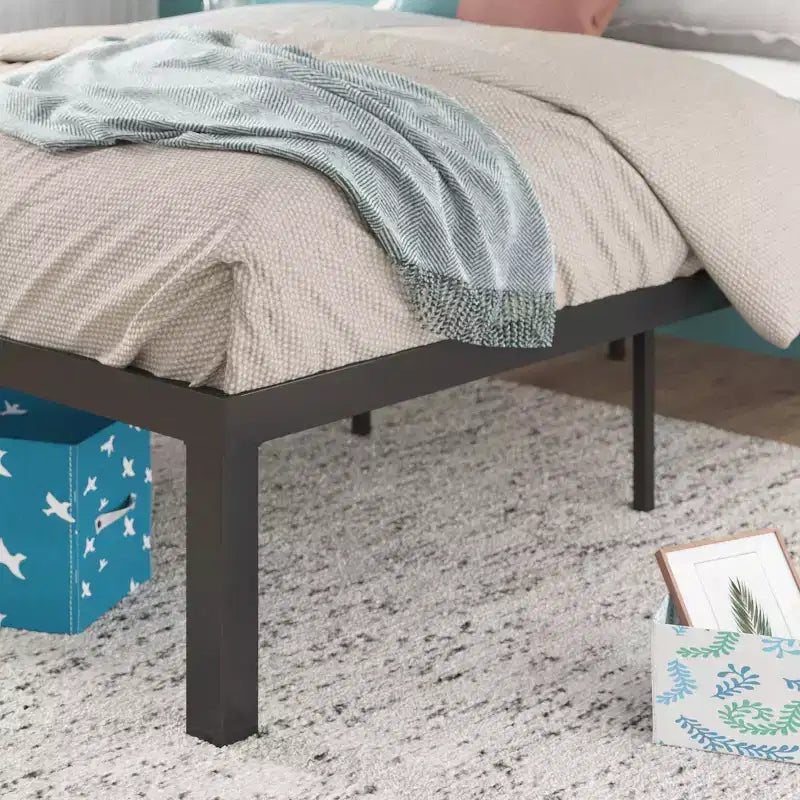 Cadre de lit plateforme en métal Luis Quick Lock noir – Zinus