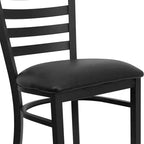 Tabouret de bar de restaurant en métal avec dossier en échelle Flash Furniture