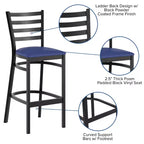 Tabouret de bar de restaurant en métal avec dossier en échelle Flash Furniture