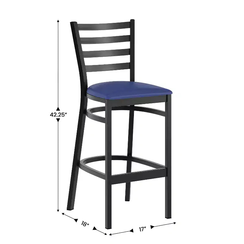 Tabouret de bar de restaurant en métal avec dossier en échelle Flash Furniture